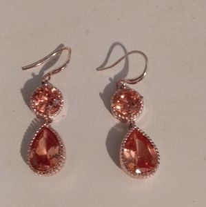 Peach colored gemstone earrings